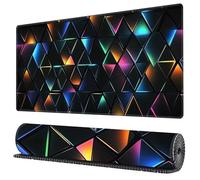 Minimalist Triangle Large Gaming Mouse Pad, 700x300x3mm Extended gaming mouse mat XXL improved Precision and Speed Mousemat with Stitched Edges, Desk Mat for Keyboard and Mouses
