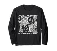 Minimalist Tribal Hand Draw Fish Long Sleeve T-Shirt
