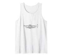 Minimalist Trumpet line Art Musician Motif Tank Top