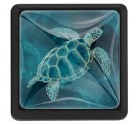 Minimalist Turtle 3Pack Square Knobs, Black Kitchen Cabinet Knobs, Single Hole Drawer Handle Pulls for Drawer Closet Dresser Cupboard Wardrobe Door