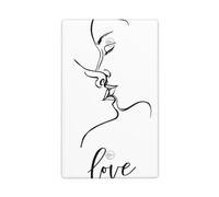 Minimalist Two Figures Kissing Line Art Single Toggle Blank Wall Plate Light Switch Cover Decorative 1 Gang for Kitchen Room Bathroom Size 11.4x7cm