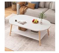 Minimalist Two-Tier Oval Coffee Table with Marble Top for Modern Living Room Display