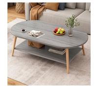 Minimalist Two-Tier Oval Coffee Table with Marble Top for Modern Living Room Display