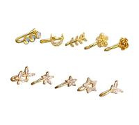 Minimalist U Designs Fake Nose Studs with Stones Ideal for First Time Wearers Elegant U Shape Nose Rings with Tiny Crystals Inlay for Sensitive Skin and Everyday Wear