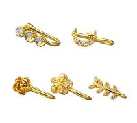 Minimalist U Designs Fake Nose Studs with Stones Ideal for First Time Wearers Minimalists Nose Studs