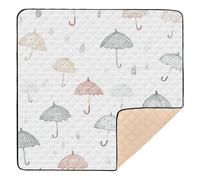 Minimalist Umbrella Cute Baby Kick Crawling Mat for Indoor Outdoor Waterproof Foldable Playroom Activity Mat for Baby Toddler Infant, 50'' x 50''