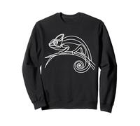 Minimalist Veiled Chameleon Line Art Reptile Design Sweatshirt