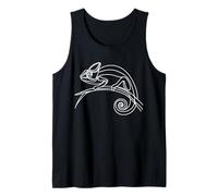Minimalist Veiled Chameleon Line Art Reptile Design Tank Top