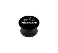 Minimalist Veterinary Dog Cat Paw Silhouette PopSockets Adhesive PopGrip