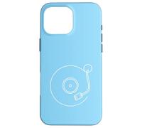 Minimalist Vinyl Record Player Tone Arm - Blue Case for iPhone 16 Pro Max