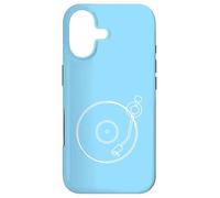 Minimalist Vinyl Record Player Tone Arm - Blue Case for iPhone 17