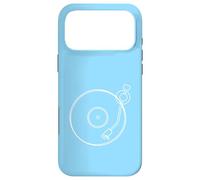 Minimalist Vinyl Record Player Tone Arm - Blue Case for iPhone 17 Pro Max