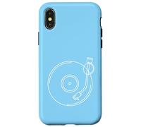 Minimalist Vinyl Record Player Tone Arm - Blue Case for iPhone X/XS