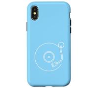 Minimalist Vinyl Record Player Tone Arm - Blue Case for iPhone X/XS