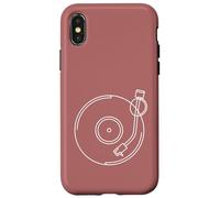 Minimalist Vinyl Record Player Tone Arm - Rose Case for iPhone X/XS