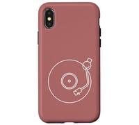 Minimalist Vinyl Record Player Tone Arm - Rose Case for iPhone X/XS