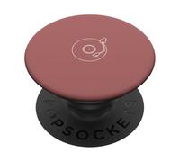 Minimalist Vinyl Record Player Tone Arm - Rose PopSockets Adhesive PopGrip