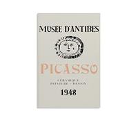 Minimalist Wall Art Picasso - Musee D'antibes Wall Art Print, Vintage Line Art Poster, Beige Famous Canvas Poster Wall Art Decor Print Picture Paintings for Living Room Bedroom Decoration 20x30inch(50