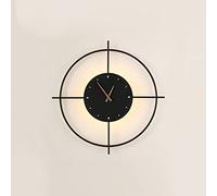 Minimalist Wall Sconce LED Wall Mount Light Geometric Wall Lamp Clock, Modern Living Room Decor Lighting Fixture Indoor Wall Clocks for Bedroom Hotel Restaurant, 3000K