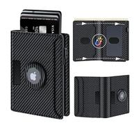 Minimalist Wallet for Men Pop-up Case Air-Tag Holder Bifold Wallets Slim Wallet RFID Blocking with 9-13 Card Capacity Cash Slot & ID Window Leather Compact Credit Wallet with Gift Box for Father Lover