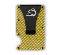 Minimalist Wallet for men- RFID blocking Carbon Fiber money clip wallet, Gold Yello, Sleek, Smooth, Tactical