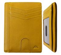 Minimalist Wallet for Men - RFID Blocking Card Wallet - Vegan Leather, Ultra Slim Credit Card Micro Wallets with Cash Money Pocket, ID Sleeve & Travel Pass Oyster Card Holder - Holds up to 9 Cards