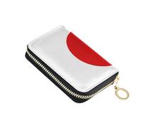 Minimalist Wallet for Women Small RFID Blocking Credit Card Holder Japan Flag Coin Purse Pouch with Zipper