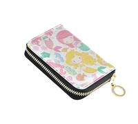 Minimalist Wallets for Women Small RFID Blocking Credit Card Wallets Cute Colorful Cartoon Mermaids Zipper Card and Cash Holder
