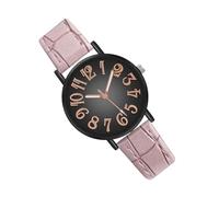 Minimalist Watch, Wrist Watch, Large Dial Second Hand, Arabic Dress, Casual Numerals for Small Wrists, Leather Band, Elegant Korean Style Ladies, 16mm Strap, 9.65in