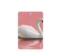 Minimalist Watercolor Swan On Pink Romantic Car Air Fresheners 4 Pcs Hanging Scented Cards Fragrance Scented Cards For Car Aromatherapy Tablets