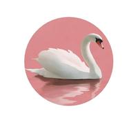 Minimalist Watercolor Swan On Pink Romantic Round Magnetic Fridge Magnets For Kitchen Durable With Enduring Magnetism