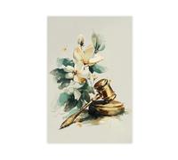 Minimalist Watercolour Flowers Justice Scales(1) Canvas Poster Bedroom Decor Landscape Office Room Decor Gift 16x24inch(40x60cm)