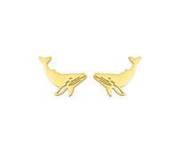 Minimalist Whale Studs Earrings for Women Stainless Steel Unisex Punk Chunky Trendy Creative Cute Cartoon Polished Fish Animal Piercing Earring Fashion Personalized Small Holiday Jewelry (Gold)