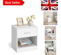 Side Table with Drawer Handle, Classic White