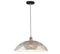 Minimalist White Lamp Shade American Style Hollow Lamps Retro Industrial Matte Iron Art Ceiling Chandeliers with Adjustable Cord - Ceiling Lights Fixture Compatible,Bianco-13In/Sier/19.7In