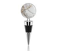 Minimalist White Marble Wine Bottle Stopper, Reusable Beverage Bottle Stopper, Zinc Alloy Red Wine Beer Saver Sealer Stopper for Party Wedding Bar