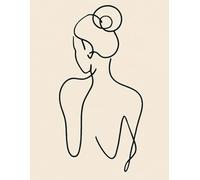 Minimalist Woman Line Art Journal - 8x11 Lined Notebook with Floral Pages | Elegant Modern Aesthetic Writing Journal for Women