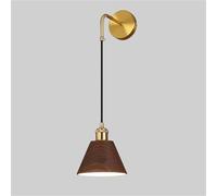 Minimalist Wood Grain E27 Metal Wall Light, Water Transfer Printing, Stylish Bedroom Interior Lamp, Modern Design, Energy Efficient, Perfect for Home Decoration