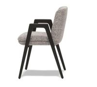 Minimalist Wooden Dining Chair with Nordic Fabric Cover Light Grey Perfect for Home & Hotel Dining Rooms Stylish & Comfortable Kitchen Seating