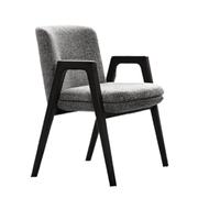 Minimalist Wooden Dining Chairs with Nordic Fabric Upholstery Dark Grey Ideal for Home and Hotel Kitchens Elegant and Stylish Seating Solution
