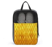 Minimalist Yellow Gradient Feathers Texture Geometric Shoe Bag for Travel Daily Use Anti-dust Storage Carrier Golf Shoe Pouch