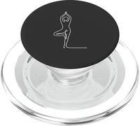Minimalist Yoga Pose Yoga Line Art - Anthracite PopSockets PopGrip for MagSafe