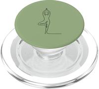 Minimalist Yoga Pose Yoga Line Art - Matcha Green PopSockets PopGrip for MagSafe