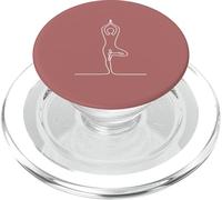 Minimalist Yoga Pose Yoga Line Art - Rose PopSockets PopGrip for MagSafe