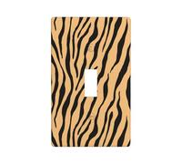 Minimalist Zebra Stripes Cantaloupe Orange Light Switch Cover Decorative Single Toggle 1 Gang Wall Plate for Kitchen Farmhouse Bedroom Bathroom Art Decor