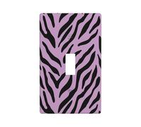 Minimalist Zebra Stripes Lavender Light Switch Cover Decorative Single Toggle 1 Gang Wall Plate for Kitchen Farmhouse Bedroom Bathroom Art Decor