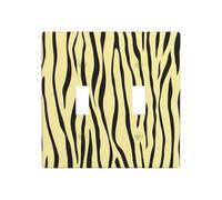 Minimalist Zebra Stripes Lemon Double Gang Toggle Light Cover Wall Plate Switch Decor Standard Size - 11.4x11.4cm