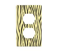 Minimalist Zebra Stripes Lemon Outlet Cover Light Switch Cover Decorative 1 Gang Wall Plate for Kitchen Room Bathroom Size 7x11.4cm