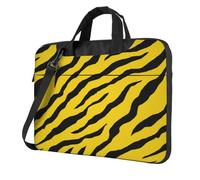 Minimalist Zebra Stripes Lemon Yellow Laptop Bag Laptop Case 15.6 Inch Computer Bags Padded Sleeve Cover For Women Men