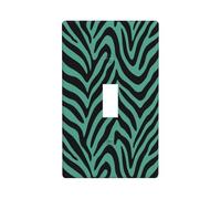 Minimalist Zebra Stripes Milky Teal Light Switch Cover Decorative Single Toggle 1 Gang Wall Plate for Kitchen Farmhouse Bedroom Bathroom Art Decor